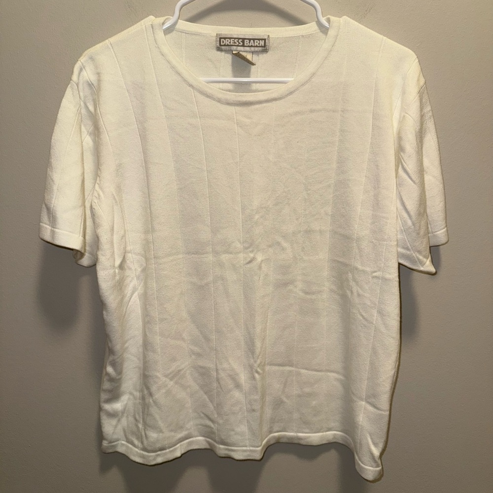 Dress Barn Cream Short Sleeve Top